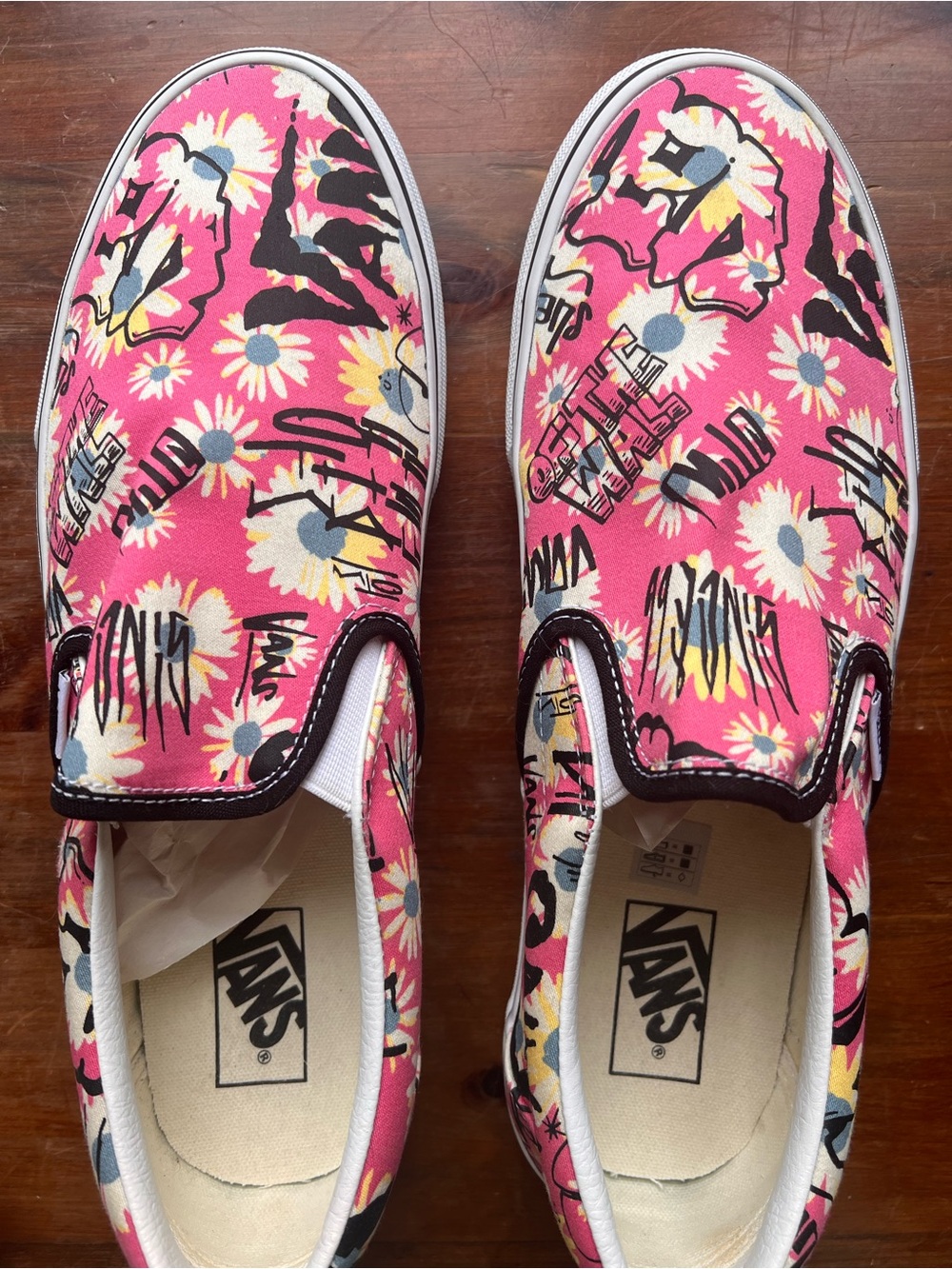 Vans Floral Slip-On Sneakers - Pink, Black, White - Picture 4 of 4